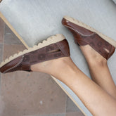 Margaret - Mocasines de Piel Borrego Budapest Grabado con Láser